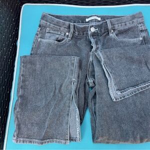 Black washed jeans- slits at bottom